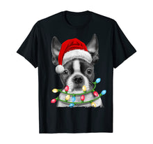 Load image into Gallery viewer, Funny shirts V-neck Tank top Hoodie sweatshirt usa uk au ca gifts for Boston Terrier Santa Christmas Tree Lights Xmas Gifts Boys T-Shirt 540146

