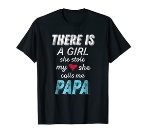Funny shirts V-neck Tank top Hoodie sweatshirt usa uk au ca gifts for Papa Gifts Shirts from Granddaughter, She Stole My Heart Tee 263079