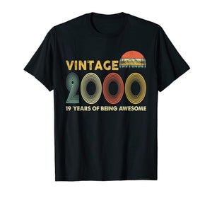 Funny shirts V-neck Tank top Hoodie sweatshirt usa uk au ca gifts for Retro Vintage 2000 T-Shirt 19th Birthday Gifts 19 Years Old 291619