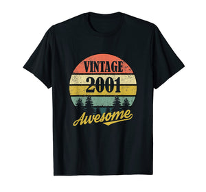 Funny shirts V-neck Tank top Hoodie sweatshirt usa uk au ca gifts for Retro Vintage 2001 TShirt 18th Birthday Gifts 18 Years Old 279076