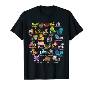 Funny shirts V-neck Tank top Hoodie sweatshirt usa uk au ca gifts for ABC A Rhyming Animal Alphabet T-Shirt Learning Kids Gifts 1012723