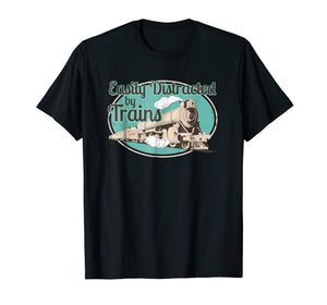 Funny shirts V-neck Tank top Hoodie sweatshirt usa uk au ca gifts for Easily Distracted by Trains Tshirt Funny Train Lover Gifts 2848054