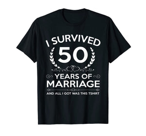 50th Wedding Anniversary Gifts Couples Husband Wife 50 Years T-Shirt-439990