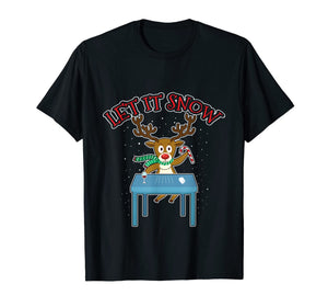 Let It Snow Cocaine Reindeer Santa Funny Adult Humor Gifts T-Shirt-2364843