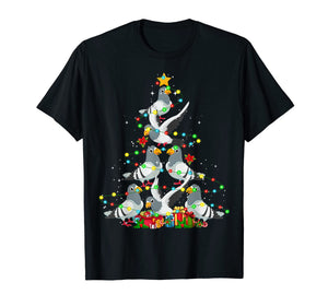 Pigeon Christmas Tree Funny Pigeon Bird Lover Xmas Gifts T-Shirt-921100