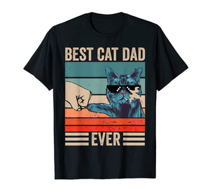 Vintage Best Cat Dad Ever Bump Fist father's day Gifts T-Shirt-339323