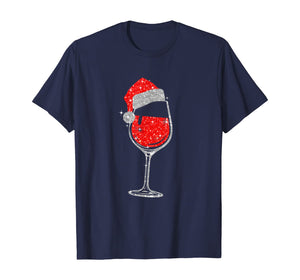 Funny shirts V-neck Tank top Hoodie sweatshirt usa uk au ca gifts for Wine Glasses Santa Hat Christmas Tee Funny Wine Lover Gifts T-Shirt 1004806