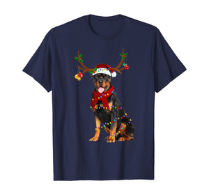 Funny shirts V-neck Tank top Hoodie sweatshirt usa uk au ca gifts for Santa Rottweiler reindeer Light Christmas gifts T-Shirt 389659