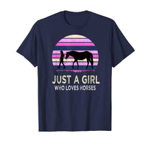 Load image into Gallery viewer, Funny shirts V-neck Tank top Hoodie sweatshirt usa uk au ca gifts for Just a Girl Who Loves Horses - Riding Retro sunset Gifts T-Shirt 669955
