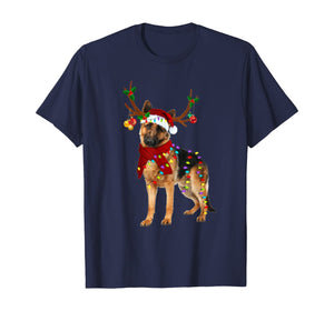 Funny shirts V-neck Tank top Hoodie sweatshirt usa uk au ca gifts for Santa German shepherd reindeer Light Christmas gifts T-Shirt 794522