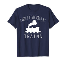 Load image into Gallery viewer, Funny shirts V-neck Tank top Hoodie sweatshirt usa uk au ca gifts for Easily Distracted By Trains T-Shirt Hobby Train Lover Gifts 1895776
