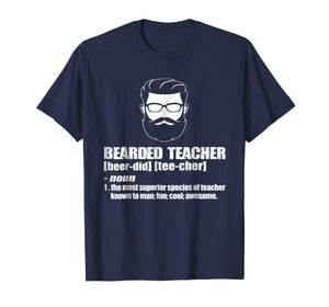 male teacher t shirt-funny bearded teacher gift for men