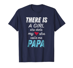 Funny shirts V-neck Tank top Hoodie sweatshirt usa uk au ca gifts for Papa Gifts Shirts from Granddaughter, She Stole My Heart Tee 263079