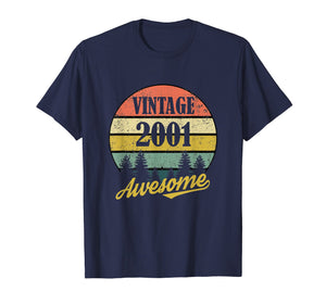 Funny shirts V-neck Tank top Hoodie sweatshirt usa uk au ca gifts for Retro Vintage 2001 TShirt 18th Birthday Gifts 18 Years Old 279076