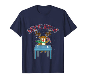 Let It Snow Cocaine Reindeer Santa Funny Adult Humor Gifts T-Shirt-2364843