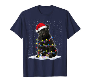 Pug Santa Christmas Tree Lights Xmas Gifts T-Shirt-1970505