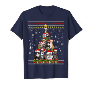 Funny Christmas Tree Cats Merry Christmas Ugly Sweater Gifts T-Shirt-3127700