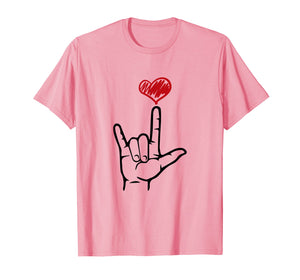 Funny shirts V-neck Tank top Hoodie sweatshirt usa uk au ca gifts for I Love You Hand Heart Sign Language Shirt for Deaf ASL Gifts 391166