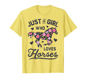 Just A Girl Who Loves Horses Shirt Horse Riding Women Gifts