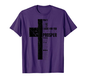 Jeremiah 29:11 Christian Bible Verse Gifts Cross Scripture T-Shirt-204983