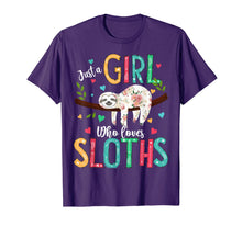 Load image into Gallery viewer, Funny shirts V-neck Tank top Hoodie sweatshirt usa uk au ca gifts for Just a Girl Who Loves Sloths Funny Sloths Lover Gifts T-Shirt 44941
