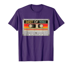 Best Of 1980 40th Birthday Gifts Cassette Tape Vintage T-Shirt-87736