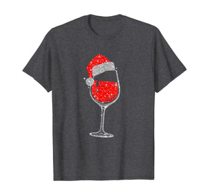 Funny shirts V-neck Tank top Hoodie sweatshirt usa uk au ca gifts for Wine Glasses Santa Hat Christmas Tee Funny Wine Lover Gifts T-Shirt 1004806