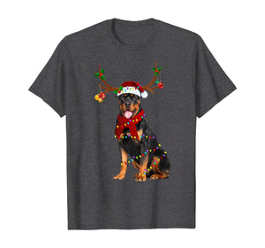 Funny shirts V-neck Tank top Hoodie sweatshirt usa uk au ca gifts for Santa Rottweiler reindeer Light Christmas gifts T-Shirt 389659