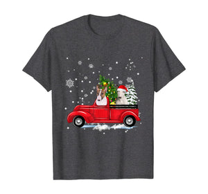 Funny shirts V-neck Tank top Hoodie sweatshirt usa uk au ca gifts for Bull Terrier Riding Red Truck Christmas Gifts Dog T-Shirt 880696