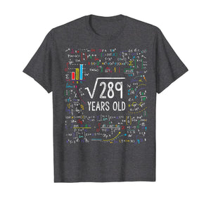 Funny shirts V-neck Tank top Hoodie sweatshirt usa uk au ca gifts for Square Root Of 289 17th Birthday 17 Year Old Gifts Math Bday T-Shirt 117131