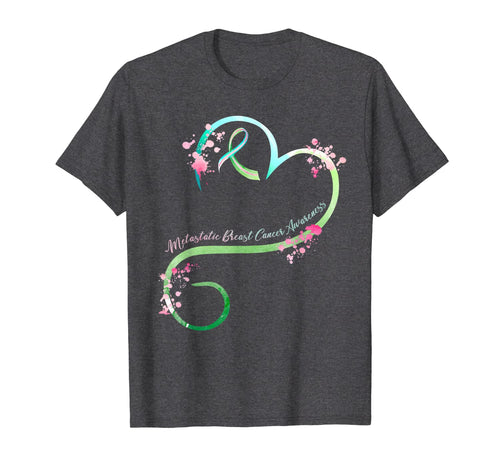 Metastatic Breast Cancer Awareness Heart Ribbon Gifts T-Shirt