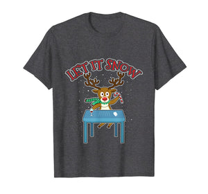Let It Snow Cocaine Reindeer Santa Funny Adult Humor Gifts T-Shirt-2364843