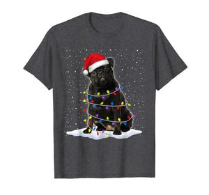 Pug Santa Christmas Tree Lights Xmas Gifts T-Shirt-1970505