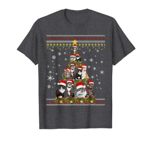 Funny Christmas Tree Cats Merry Christmas Ugly Sweater Gifts T-Shirt-3127700