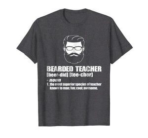 male teacher t shirt-funny bearded teacher gift for men