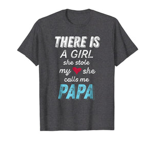 Funny shirts V-neck Tank top Hoodie sweatshirt usa uk au ca gifts for Papa Gifts Shirts from Granddaughter, She Stole My Heart Tee 263079
