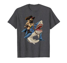 Load image into Gallery viewer, Funny shirts V-neck Tank top Hoodie sweatshirt usa uk au ca gifts for Cowboy Pug Riding Shark Tshirt Funny Pug Dog Lover Gifts 787834
