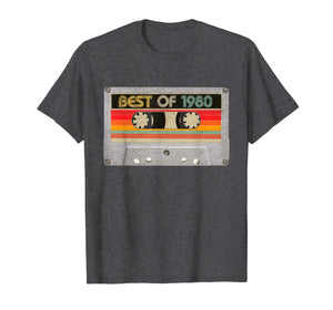 Best Of 1980 40th Birthday Gifts Cassette Tape Vintage T-Shirt-87736