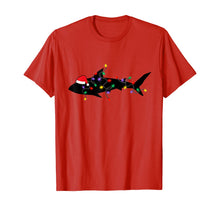 Load image into Gallery viewer, Shark Christmas Lights Santa Hat Pajamas Xmas Gifts Family T-Shirt
