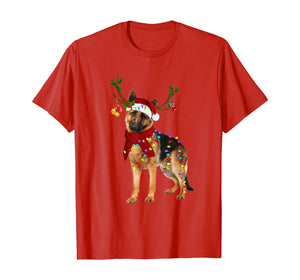 Funny shirts V-neck Tank top Hoodie sweatshirt usa uk au ca gifts for Santa German shepherd reindeer Light Christmas gifts T-Shirt 794522