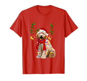 Santa Golden doodle reindeer Light Christmas gifts T-Shirt-2084445