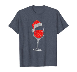 Funny shirts V-neck Tank top Hoodie sweatshirt usa uk au ca gifts for Wine Glasses Santa Hat Christmas Tee Funny Wine Lover Gifts T-Shirt 1004806