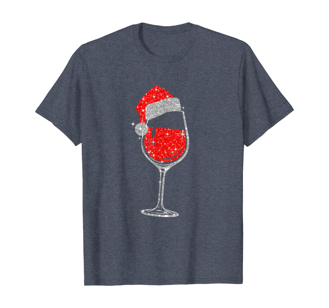 Funny shirts V-neck Tank top Hoodie sweatshirt usa uk au ca gifts for Wine Glasses Santa Hat Christmas Tee Funny Wine Lover Gifts T-Shirt 1004806