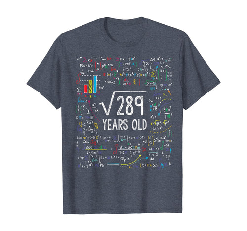 Funny shirts V-neck Tank top Hoodie sweatshirt usa uk au ca gifts for Square Root Of 289 17th Birthday 17 Year Old Gifts Math Bday T-Shirt 117131