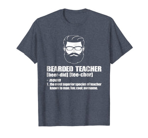 male teacher t shirt-funny bearded teacher gift for men