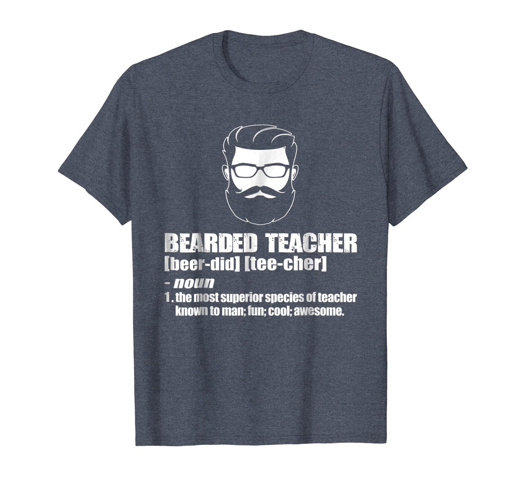 male teacher t shirt-funny bearded teacher gift for men