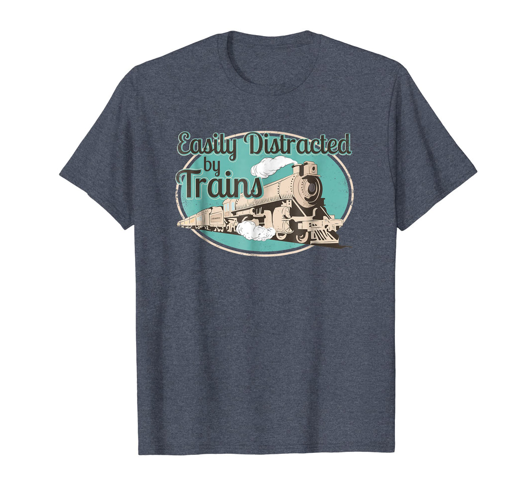 Funny shirts V-neck Tank top Hoodie sweatshirt usa uk au ca gifts for Easily Distracted by Trains Tshirt Funny Train Lover Gifts 2848054