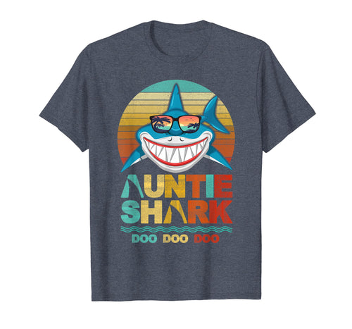 Funny shirts V-neck Tank top Hoodie sweatshirt usa uk au ca gifts for Retro Vintage Auntie Shark Tshirt Funny Birthday Gifts 240046