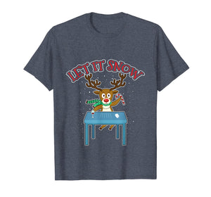 Let It Snow Cocaine Reindeer Santa Funny Adult Humor Gifts T-Shirt-2364843