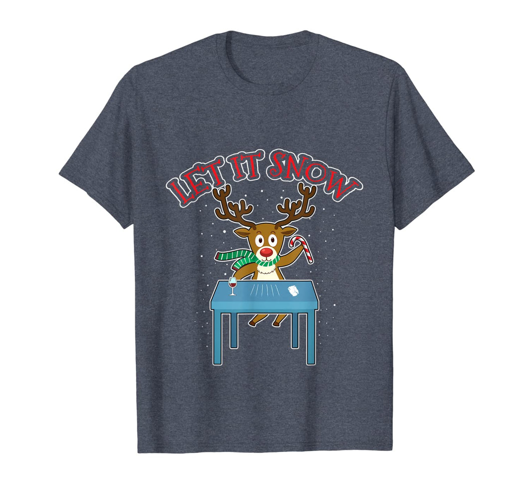 Let It Snow Cocaine Reindeer Santa Funny Adult Humor Gifts T-Shirt-2364843